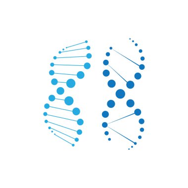 İnsan DNA 'sı ve genetik vektör ikonu tasarımı çizimi