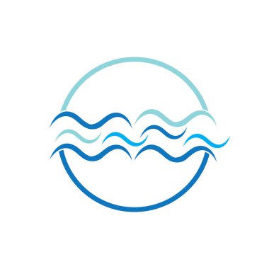 Su Dalgası sembolü ve simge logo şablonu vektörü