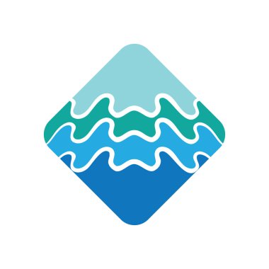 Su Dalgası sembolü ve simge logo şablonu vektörü