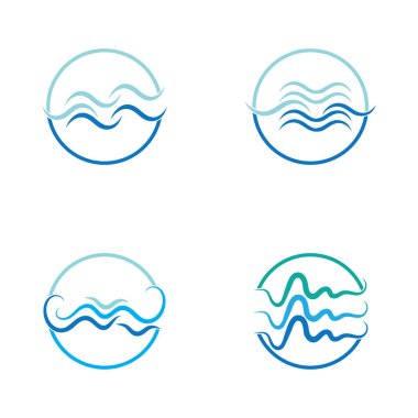 Su Dalgası sembolü ve simge logo şablonu vektörü