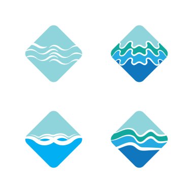 Su Dalgası sembolü ve simge logo şablonu vektörü