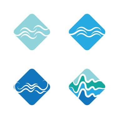 Su Dalgası sembolü ve simge logo şablonu vektörü