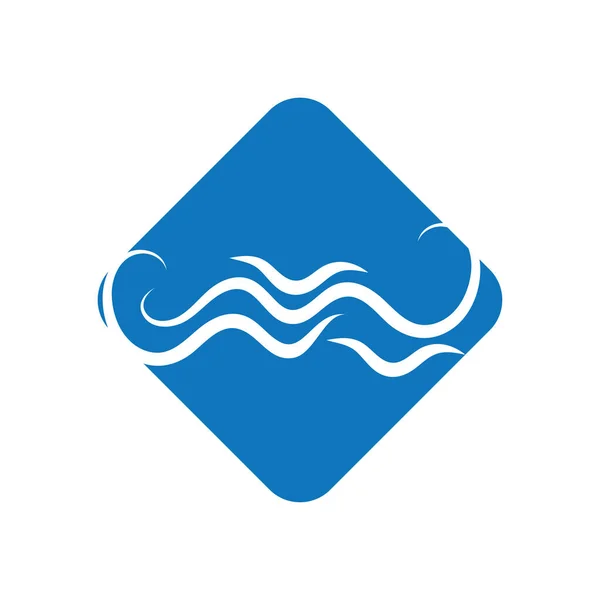 Símbolo Onda Água Ícone Logo Template Vector — Vetor de Stock