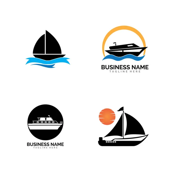 Kreuzfahrtschiff Logo Template Vektor Icon Design — Stockvektor