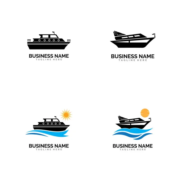 Cruiseschip Logo Template Vector Pictogram Ontwerp — Stockvector