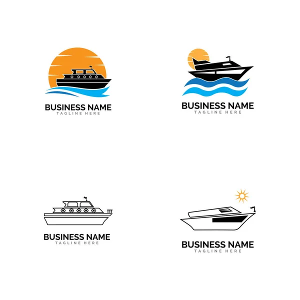 Cruiseschip Logo Template Vector Pictogram Ontwerp — Stockvector