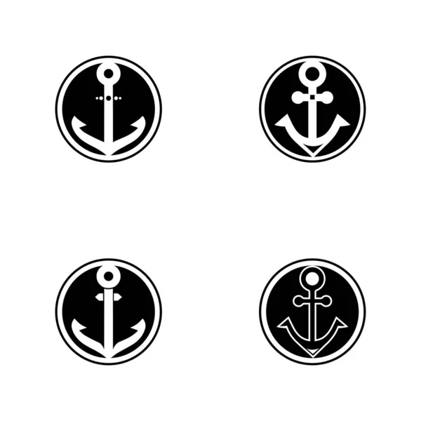 Ankerpictogram Logo Sjabloon Vector Illustratie — Stockvector