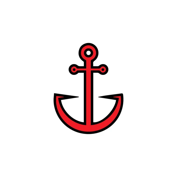 Anchor Simgesi Logo Şablon Vektör Çizimi — Stok Vektör