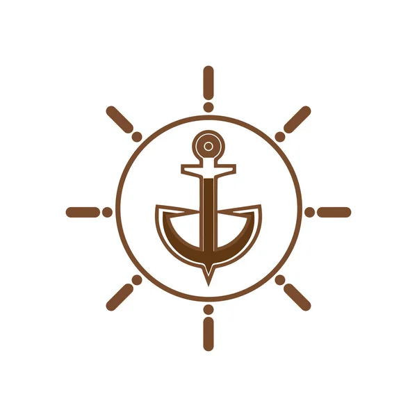 Иллюстрация Вектора Логотипа Иконки Якорь — стоковый вектор