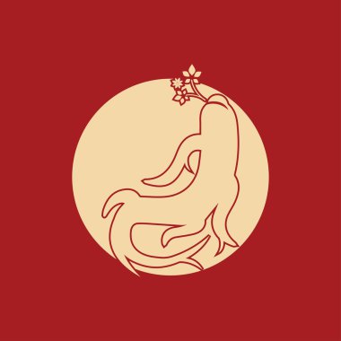 Ginseng vektör resimleme şablonu