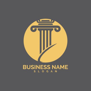Sütun Logosu Vektör Şablonu Çizim Tasarımı