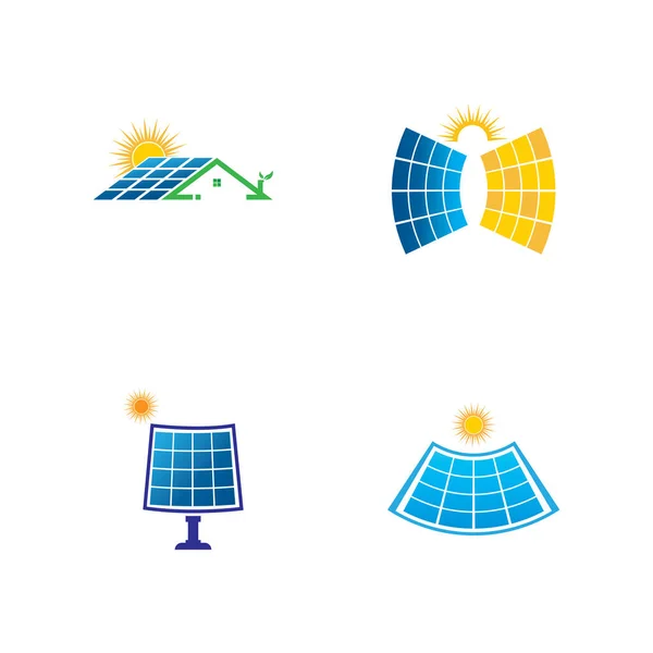 太陽エネルギーベクトルアイコンイラストデザインテンプレート — ストックベクタ