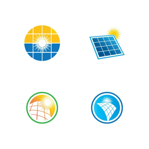 Modello Disegno Illustrazione Dell Icona Vettoriale Energia Solare — Vettoriale Stock