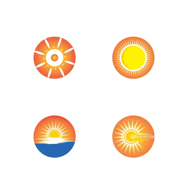 Sun Vector Ilustración Icono Logo Plantilla Diseño — Vector de stock