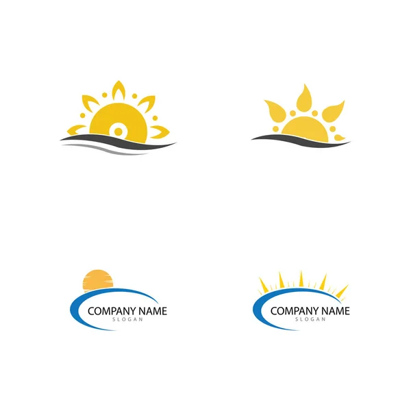 Sun Vector Ilustração Icon Logo Template Design —  Vetores de Stock