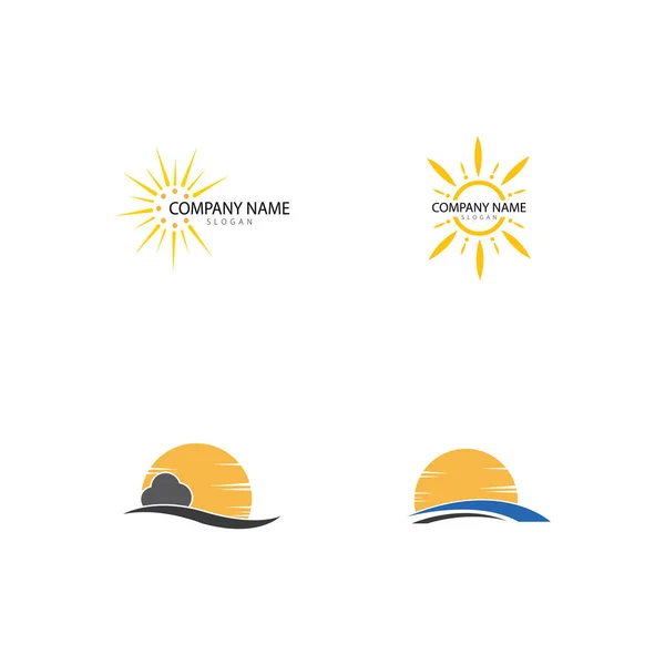 Sun Vector Illustration Ikon Logotyp Mall Design — Stock vektor