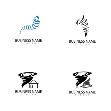 Tornado logosu ve fırtına ikonu vektör illüstrasyon tasarımı