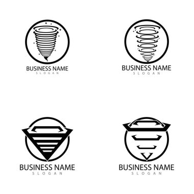 Tornado logosu ve fırtına ikonu vektör illüstrasyon tasarımı