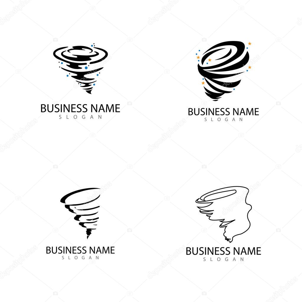 Tornado logo and storm icon  vector illustration design