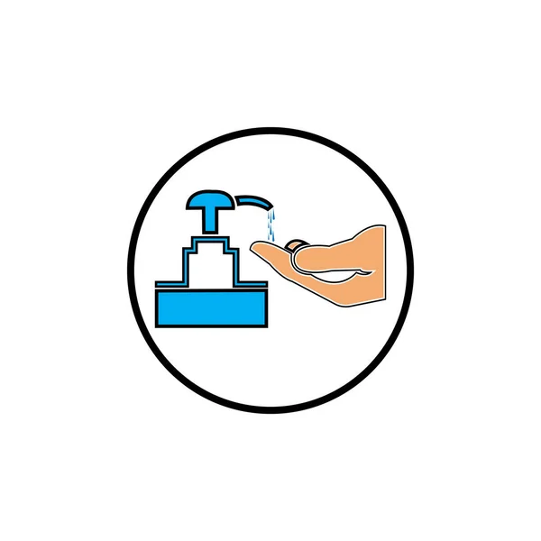 Antibacterial Hand Sanitizer Disinfection Icon Flat Design Isolated — Stock Vector