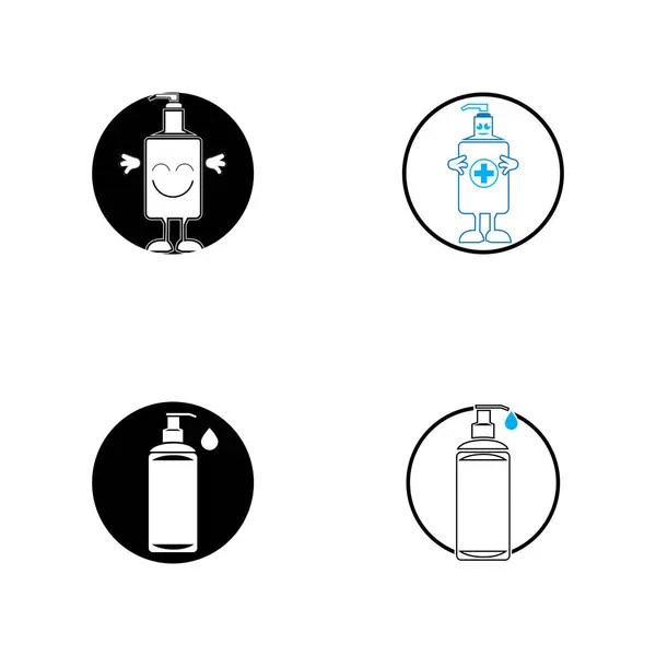 抗菌ハンド消毒剤 分離されたフラットデザインの消毒アイコン — ストックベクタ