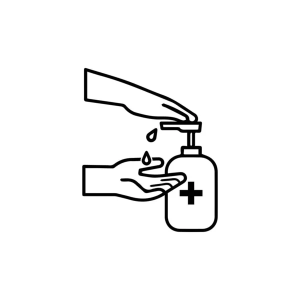 Antibacteriano Higienizador Mão Ícone Desinfecção Design Plano Isolado —  Vetores de Stock