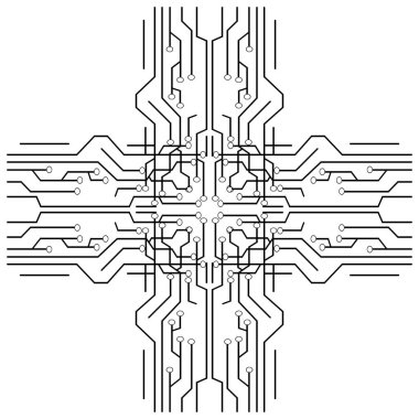 Circuit logo şablon vektör resimleme tasarımı