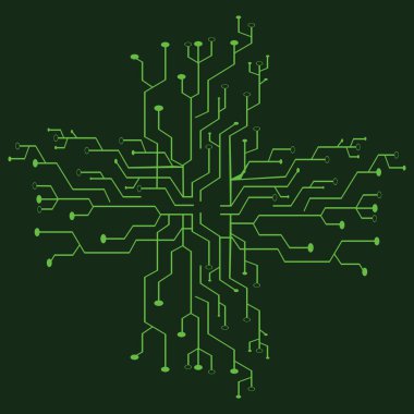 Circuit logo şablon vektör resimleme tasarımı