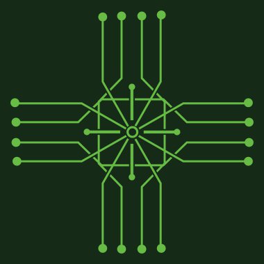 Circuit logo şablon vektör resimleme tasarımı