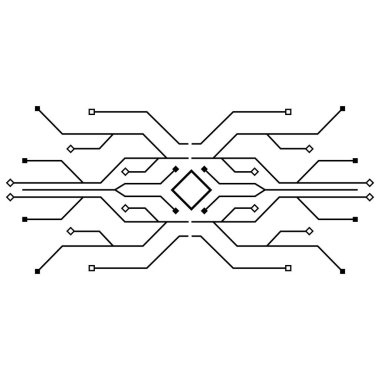 Circuit logo şablon vektör resimleme tasarımı