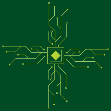 Circuit logo şablon vektör resimleme tasarımı