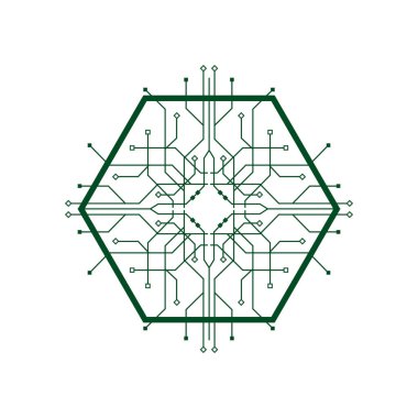 Circuit logo şablon vektör resimleme tasarımı