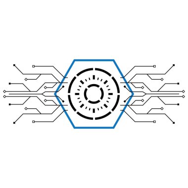Circuit logo şablon vektör resimleme tasarımı