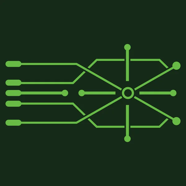 Circuit Logo Template Vector Pictogram Illustratie Ontwerp — Stockvector