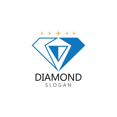 Elmas Mücevher Logosu Şablon vektör illüstrasyon tasarımı