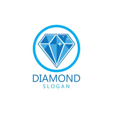 Elmas Mücevher Logosu Şablon vektör illüstrasyon tasarımı