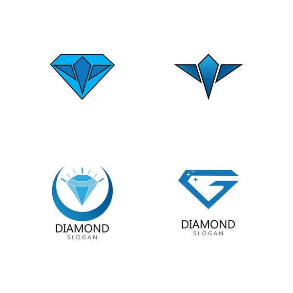 Diamentowa Biżuteria Logo Szablon Wektor Ikona Ilustracja Projekt — Wektor stockowy