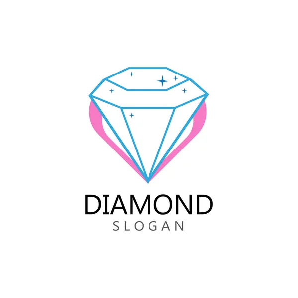 Diamant Schmuck Logo Vorlage Vektor Ikone Illustration Design — Stockvektor