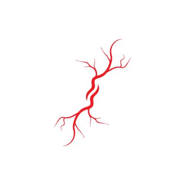 İnsan damarları, kırmızı kan damarları tasarım ve arterler Vektör çizimi izole edildi