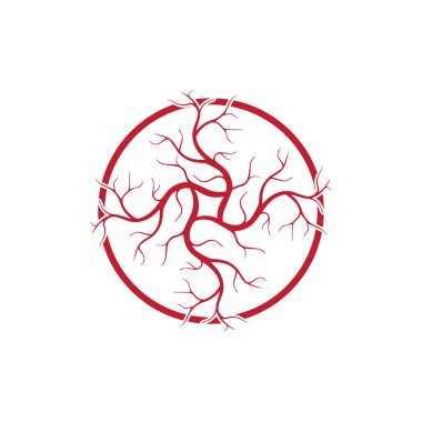 İnsan damarları, kırmızı kan damarları tasarım ve arterler Vektör çizimi izole edildi