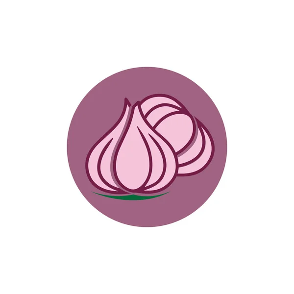 Garlic Vector Icon Illustration Design Template — Stok Vektör