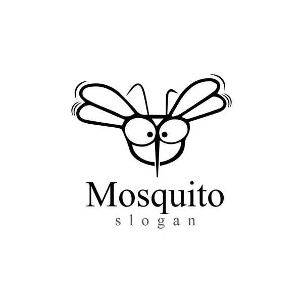 Mosquito Inseto Animal Logotipo Vetor Ilustração Modelo — Vetor de Stock