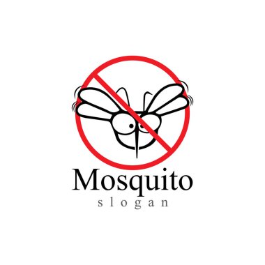 Sivrisinek böcek hayvan logo vektör örnekleme şablonu