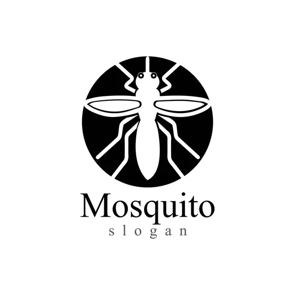 Mosquito Inseto Animal Logotipo Vetor Ilustração Modelo — Vetor de Stock