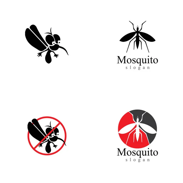 Mosquito Inseto Animal Logotipo Vetor Ilustração Modelo — Vetor de Stock