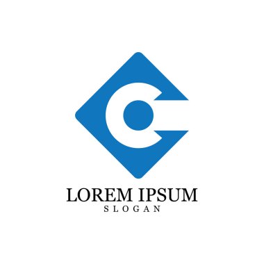 İlk harf C Harfi Logo Şablon vektör resimleme