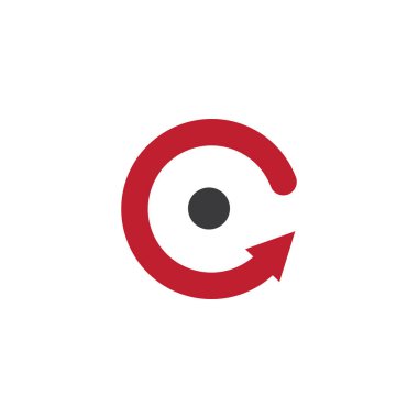 İlk harf C Harfi Logo Şablon vektör resimleme