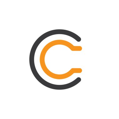 İlk harf C Harfi Logo Şablon vektör resimleme