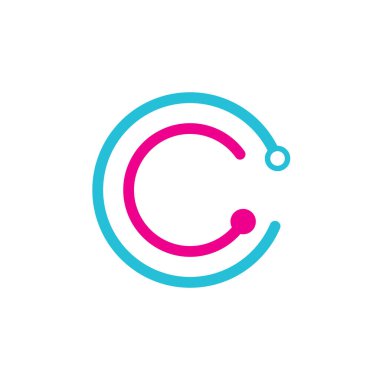 İlk harf C Harfi Logo Şablon vektör resimleme