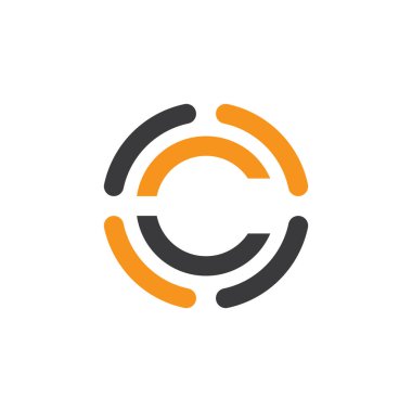 İlk harf C Harfi Logo Şablon vektör resimleme